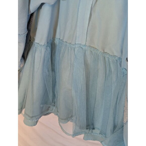 Rare Editions Girls Blue Sundress W/ Pleated Bodice & Embroidered Circle Pattern - Picture 5 of 6